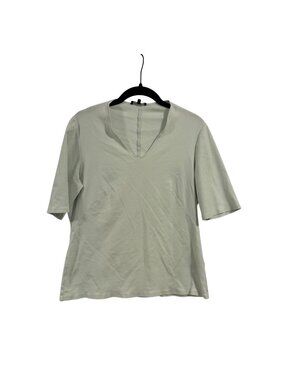 Lafayette 148 New York Mint Green V-Neck Top Size L